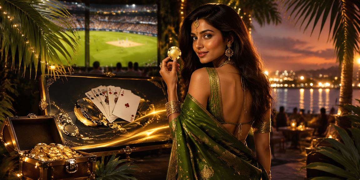 Indian woman betting on cricket in traditional saree