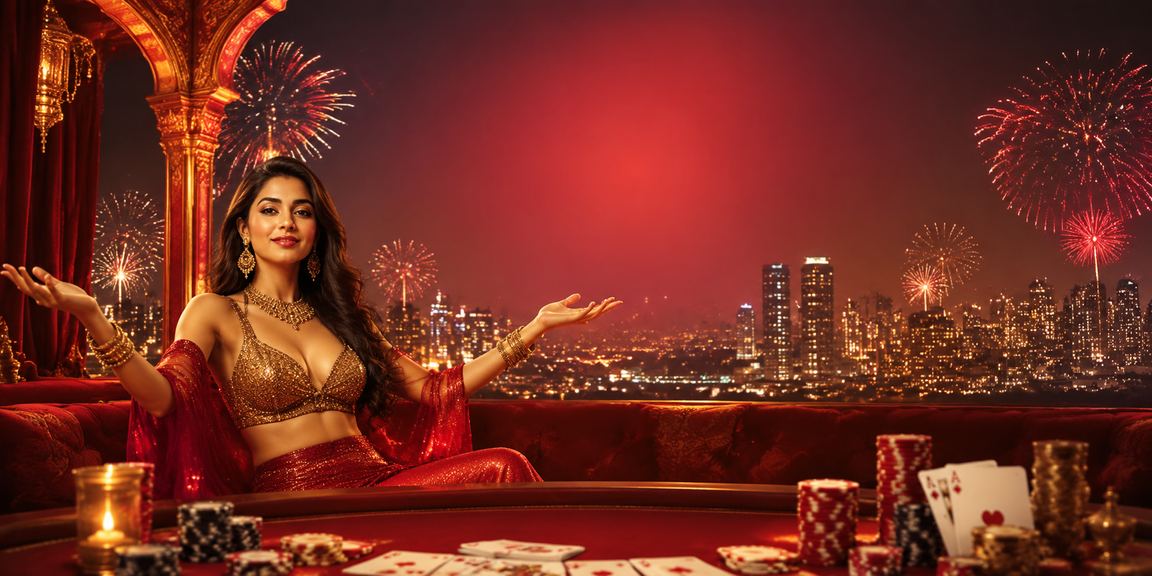 Young woman playing Teen Patti online in Pune city environment